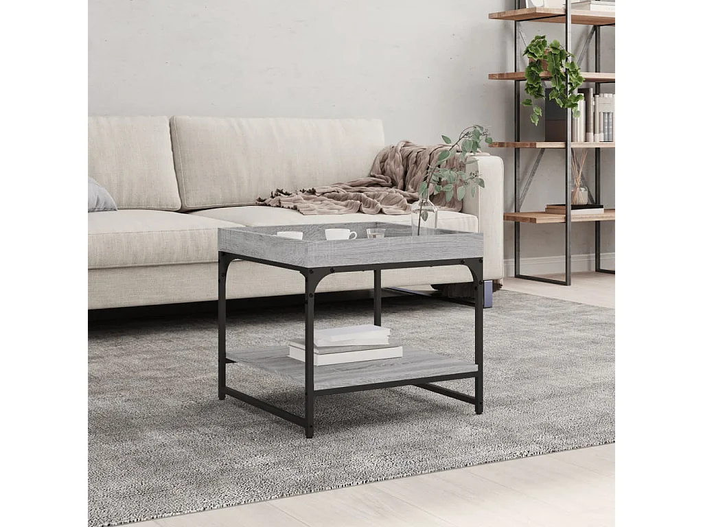 Table basse sonoma gris 49,5x49,5x45 cm bois d'ingénierie
