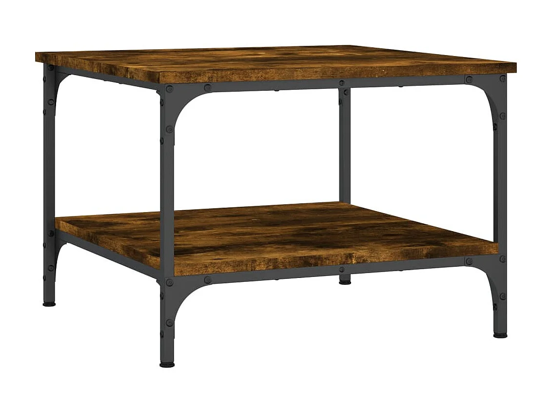 Salontafel 55x55x40 cm bewerkt hout gerookt eikenkleurig