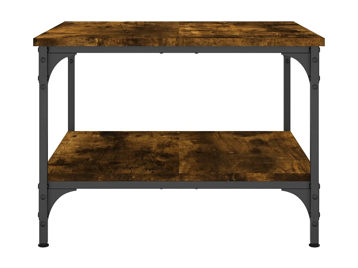 Salontafel 55x55x40 cm bewerkt hout gerookt eikenkleurig