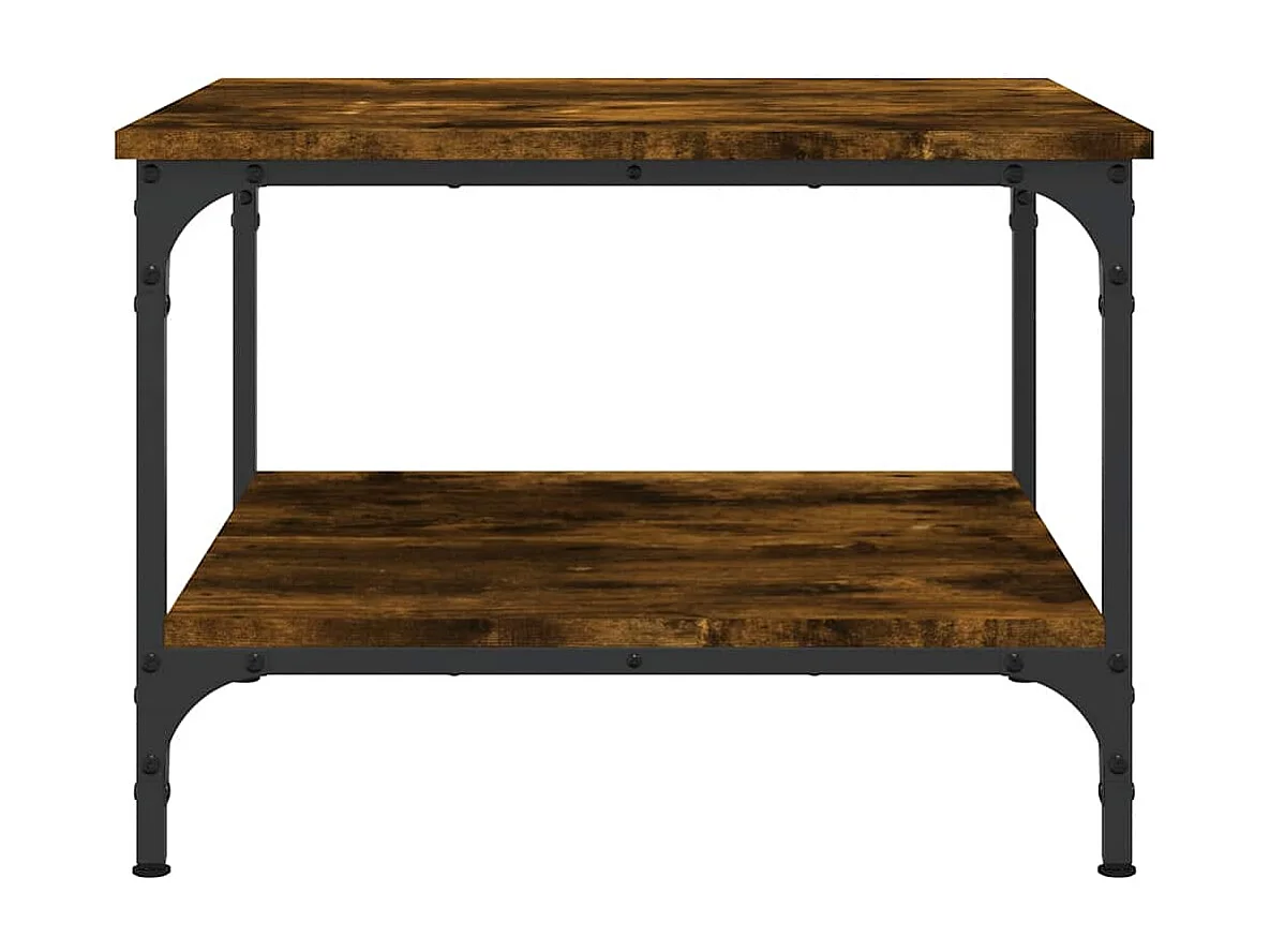 Tavolino da Salotto Rovere Fumo 55x55x40cm in Legno Multistrato
