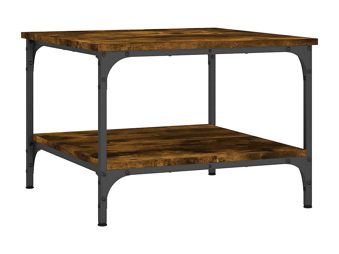 Tavolino da Salotto Rovere Fumo 55x55x40cm in Legno Multistrato