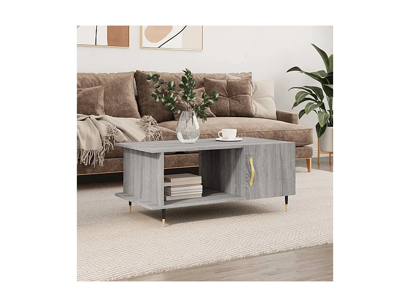 Table basse sonoma gris 90x50x40 cm bois d'ingénierie