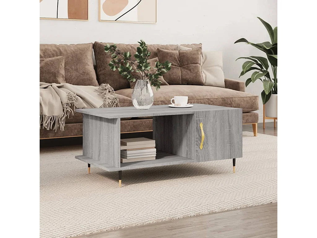 Tavolino da Salotto Grigio Sonoma 90x50x40 cm Legno Multistrato