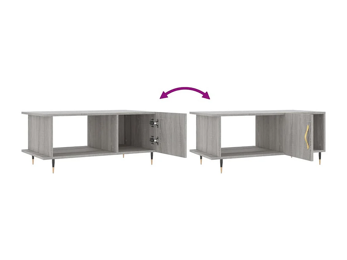 Tavolino da Salotto Grigio Sonoma 90x50x40 cm Legno Multistrato