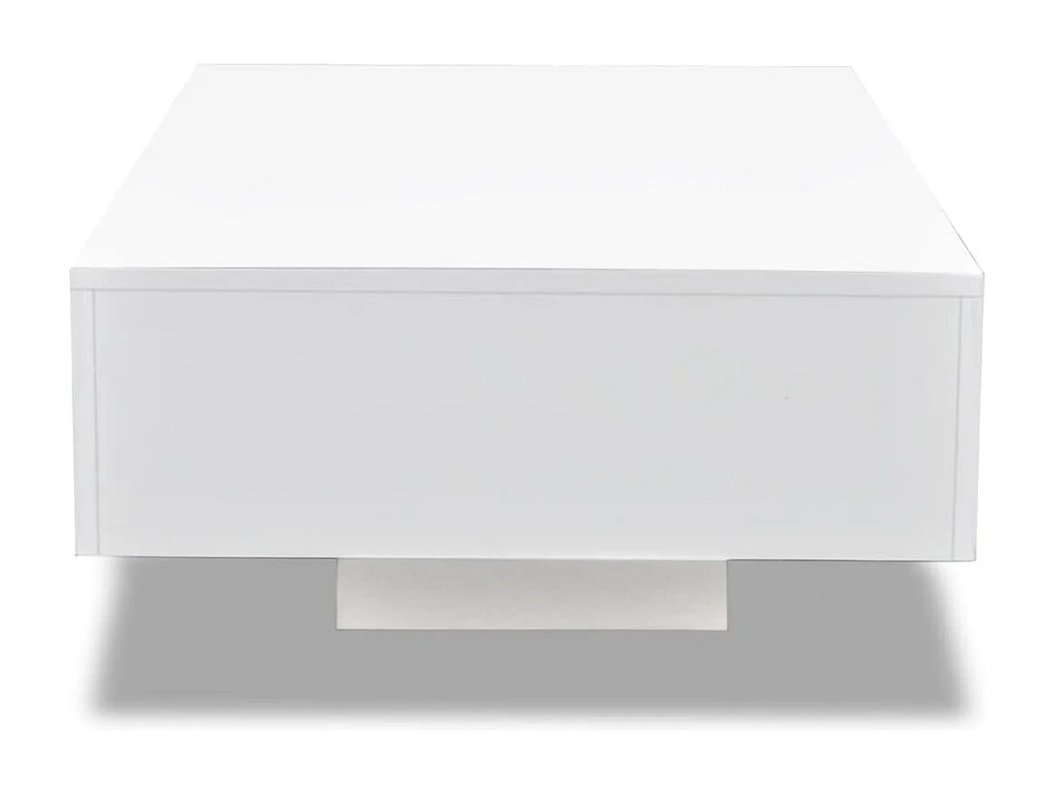 Table basse blanc brillant