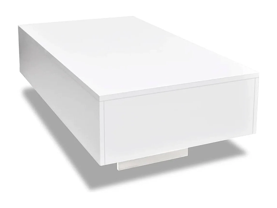 Table basse blanc brillant