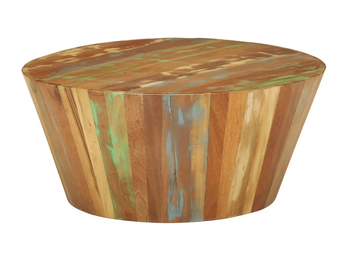 Table basse Ø65x31 cm Bois de récupération massif