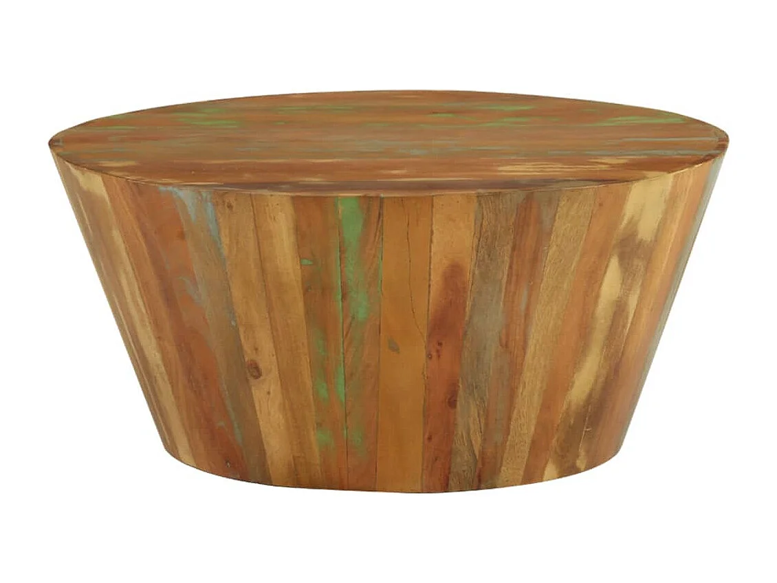 Table basse Ø65x31 cm Bois de récupération massif