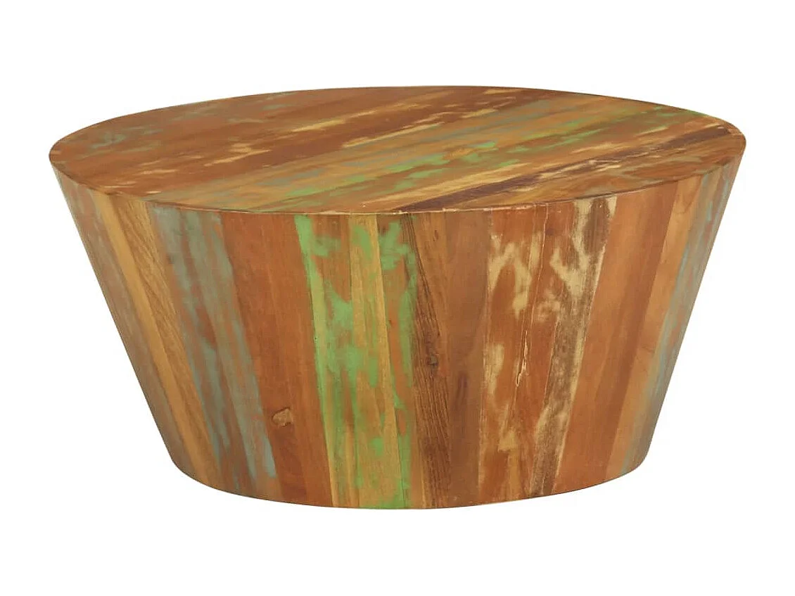 Table basse Ø65x31 cm Bois de récupération massif