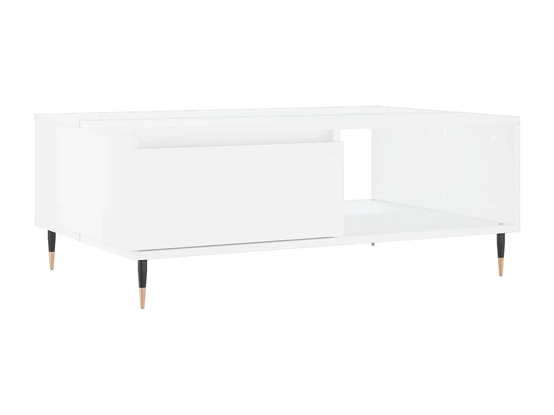 Table basse blanc 90x60x35 cm bois d'ingénierie