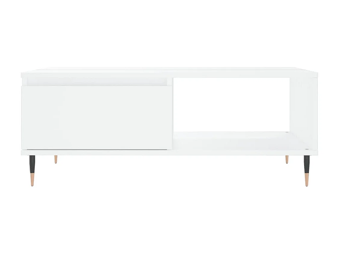 Table basse blanc 90x60x35 cm bois d'ingénierie