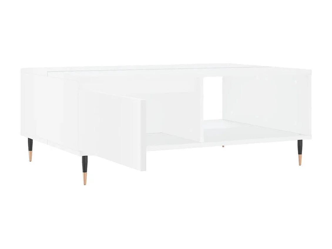 Table basse blanc 90x60x35 cm bois d'ingénierie