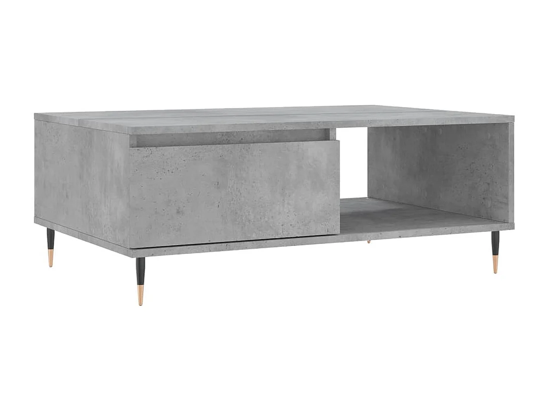 Table basse gris béton 90x60x35 cm bois d'ingénierie