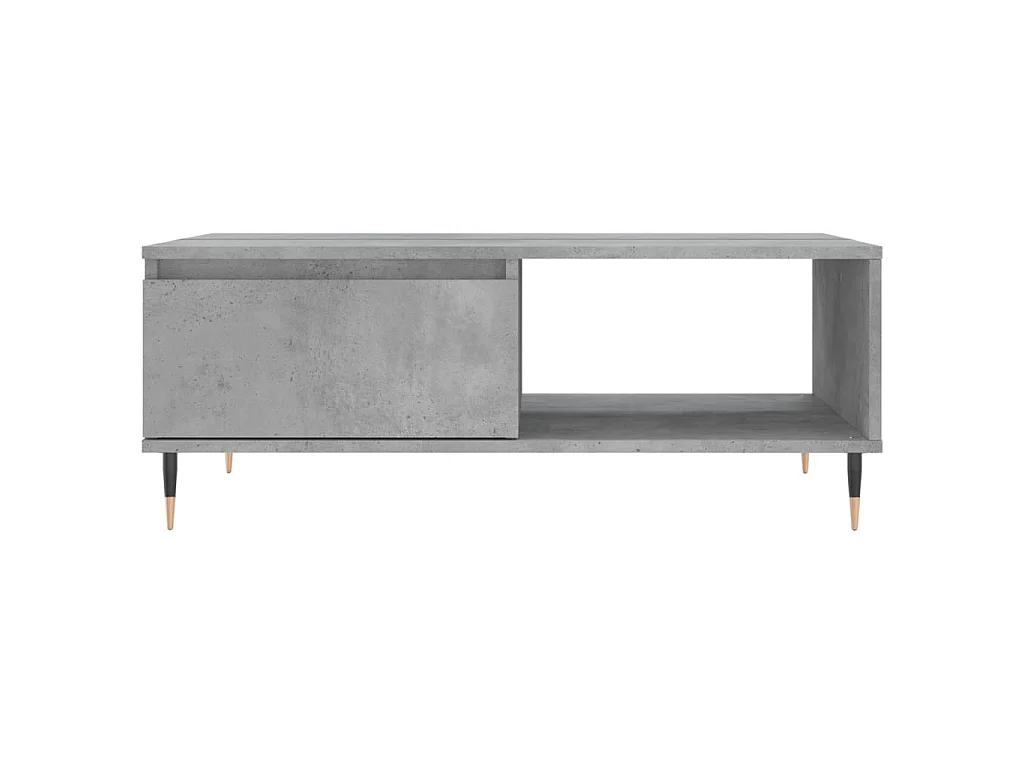 Table basse gris béton 90x60x35 cm bois d'ingénierie