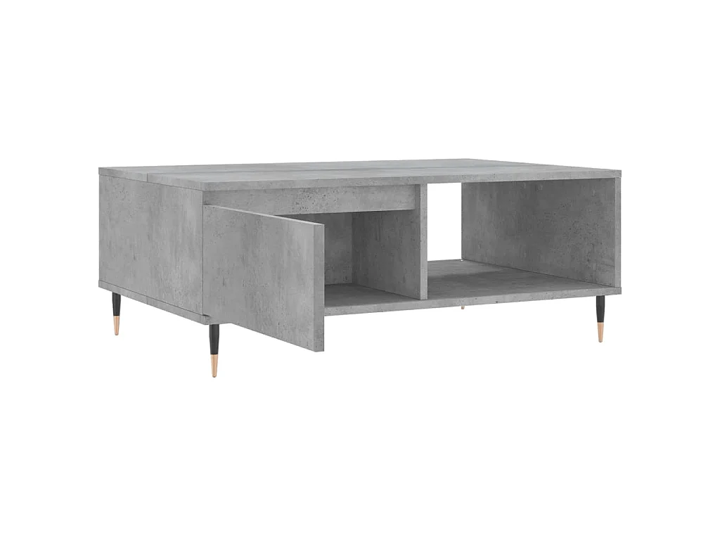 Table basse gris béton 90x60x35 cm bois d'ingénierie