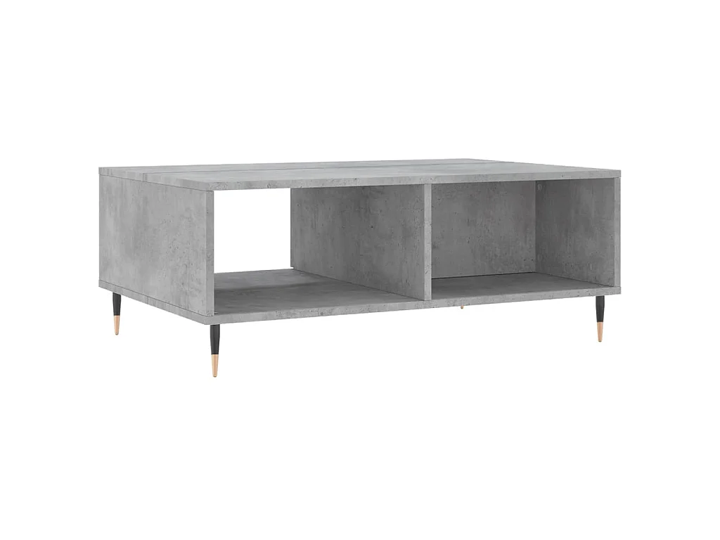 Table basse gris béton 90x60x35 cm bois d'ingénierie