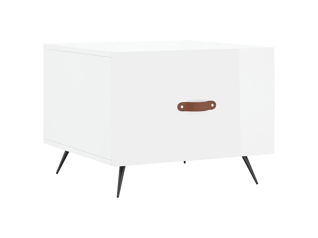 Table basse blanc brillant 50x50x40 cm bois d'ingénierie