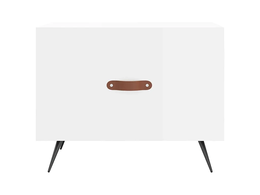 Table basse blanc brillant 50x50x40 cm bois d'ingénierie