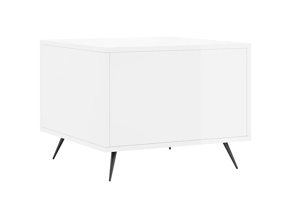 Table basse blanc brillant 50x50x40 cm bois d'ingénierie