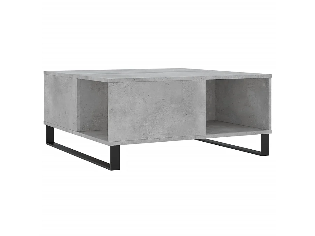 Salontafel 80x80x36,5 cm bewerkt hout betongrijs