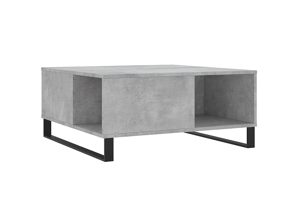 Salontafel 80x80x36,5 cm bewerkt hout betongrijs