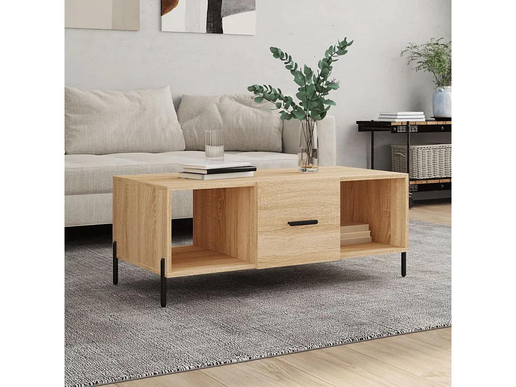 Table basse chêne sonoma 102x50x40 cm bois d'ingénierie