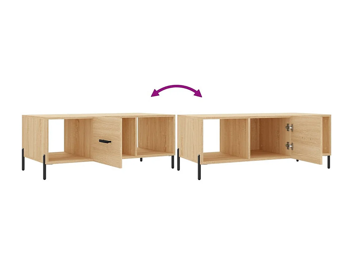 Table basse chêne sonoma 102x50x40 cm bois d'ingénierie