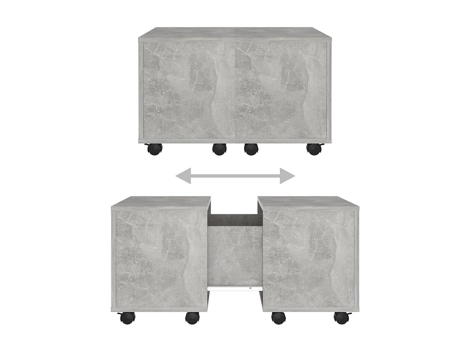 Tavolino da Salotto Grigio Cemento 60x60x38cm Legno Multistrato