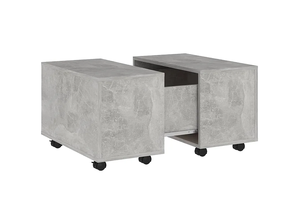 Table basse gris béton 60x60x38 cm bois d'ingénierie