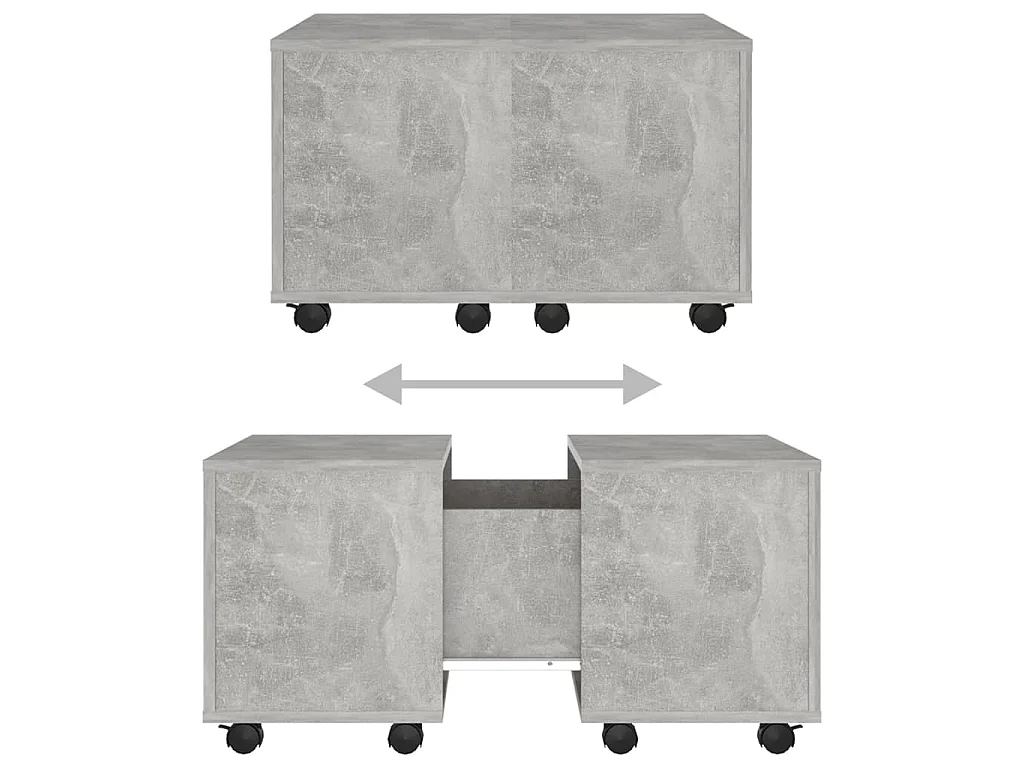 Table basse gris béton 60x60x38 cm bois d'ingénierie