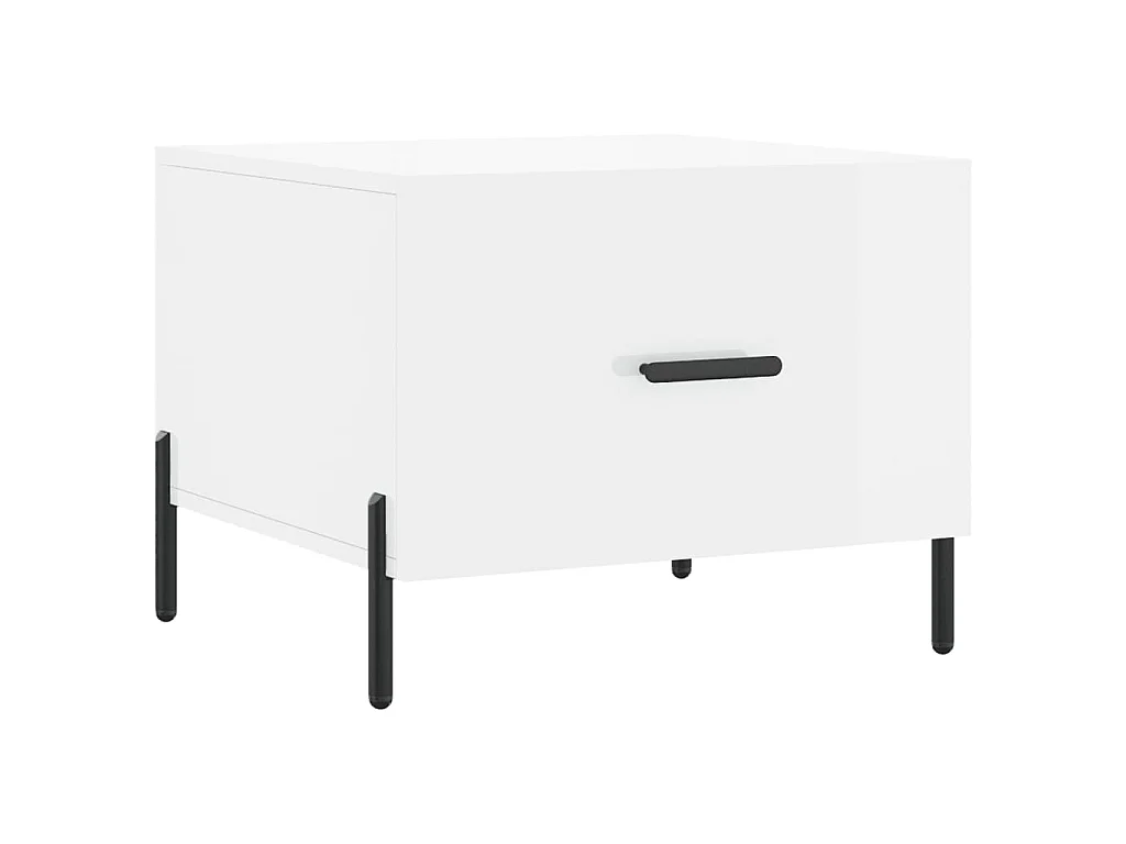 Salontafel 50x50x40 cm bewerkt hout hoogglans wit