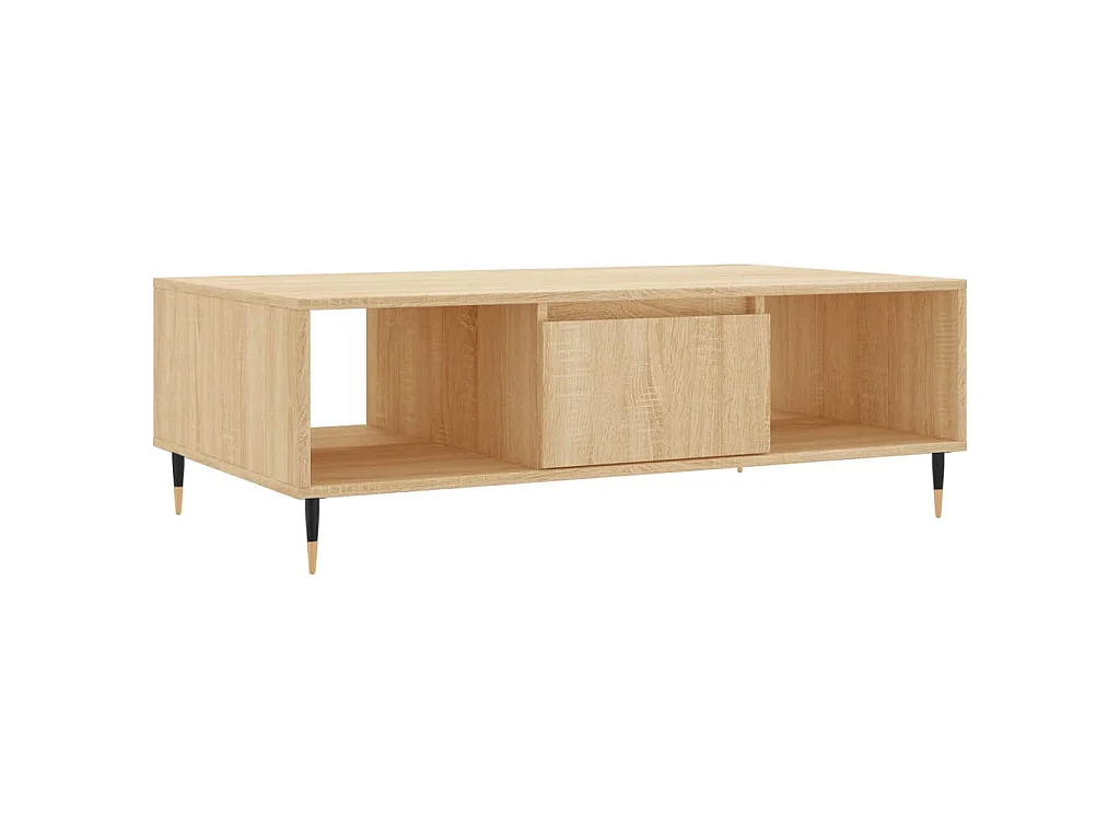 Table basse chêne sonoma 104x60x35 cm bois d'ingénierie