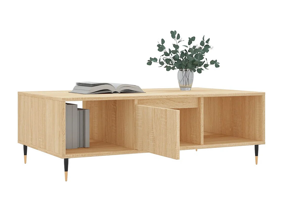 Table basse chêne sonoma 104x60x35 cm bois d'ingénierie