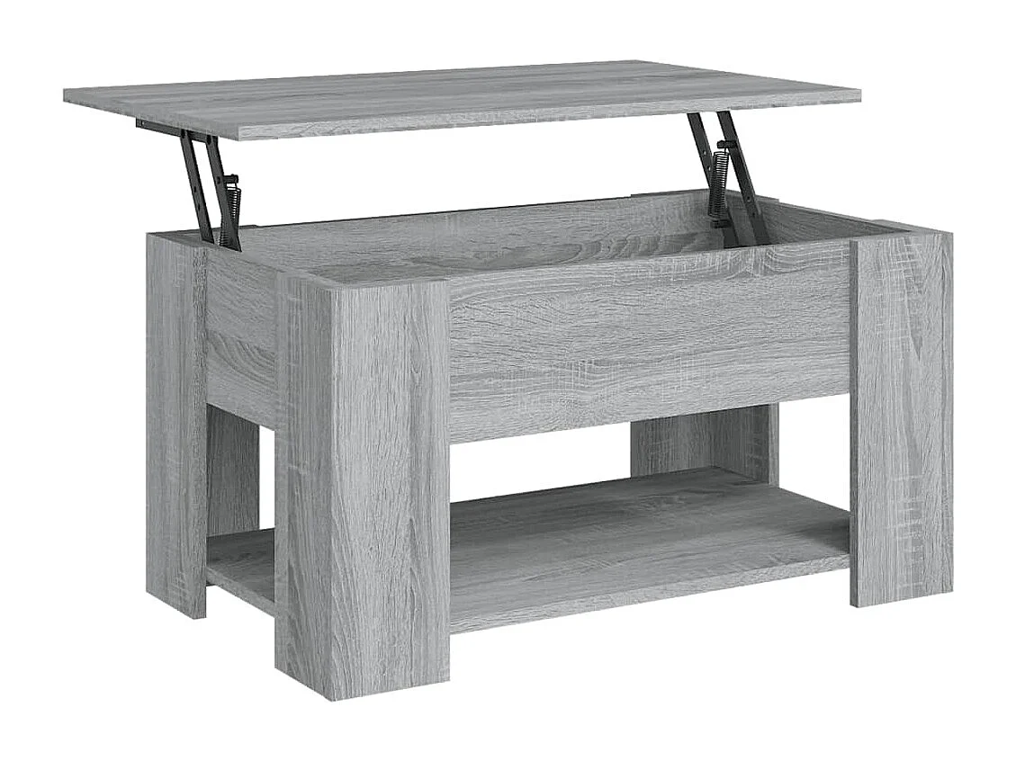 Table basse Sonoma gris 79x49x41 cm Bois d'ingénierie