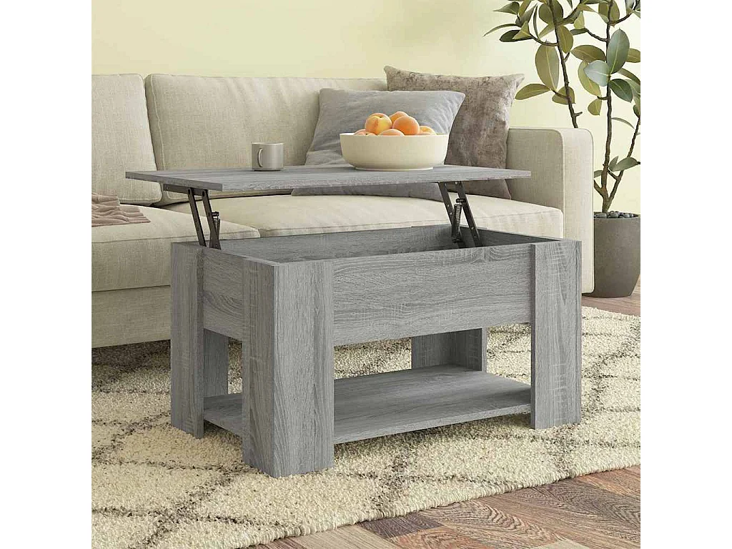 Tavolino da Salotto Grigio Sonoma 79x49x41 cm Legno Multistrato