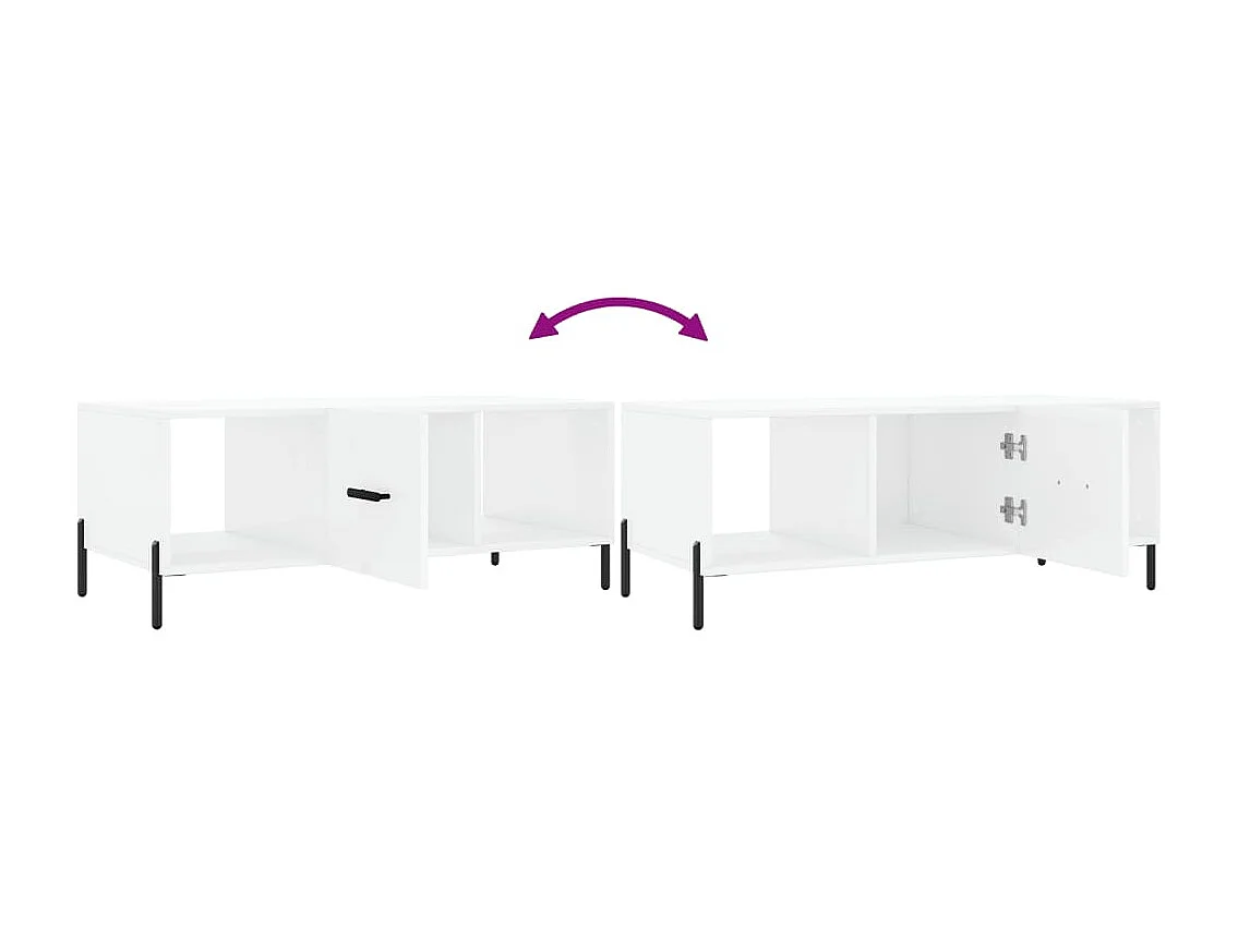 Couchtisch Hochglanz-Weiß 102x50x40 cm Holzwerkstoff