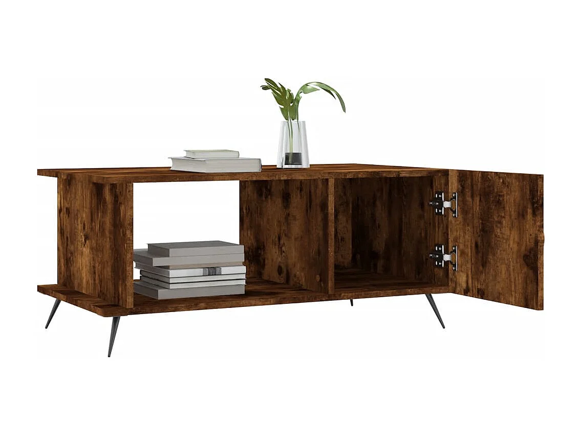 Table basse chêne fumé 90x50x40 cm bois d'ingénierie
