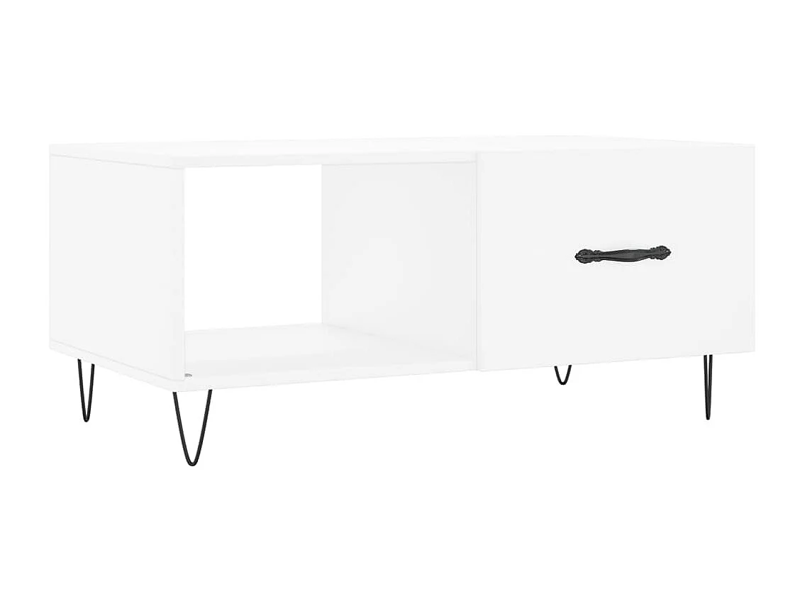 Table basse blanc 90x50x40 cm bois d'ingénierie