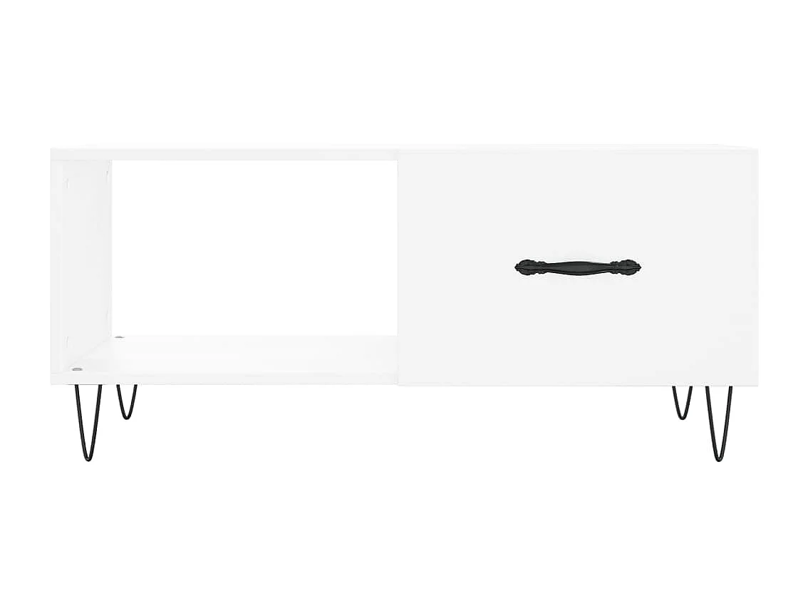 Table basse blanc 90x50x40 cm bois d'ingénierie