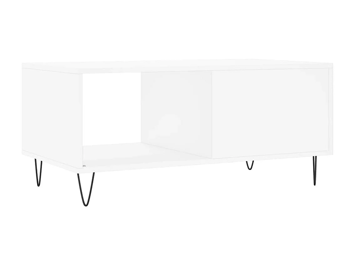 Table basse blanc 90x50x40 cm bois d'ingénierie