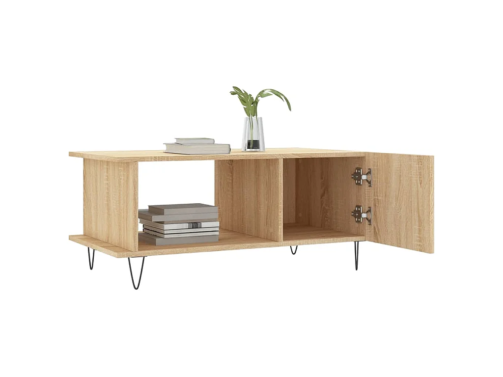 Table basse chêne sonoma 90x50x40 cm bois d'ingénierie