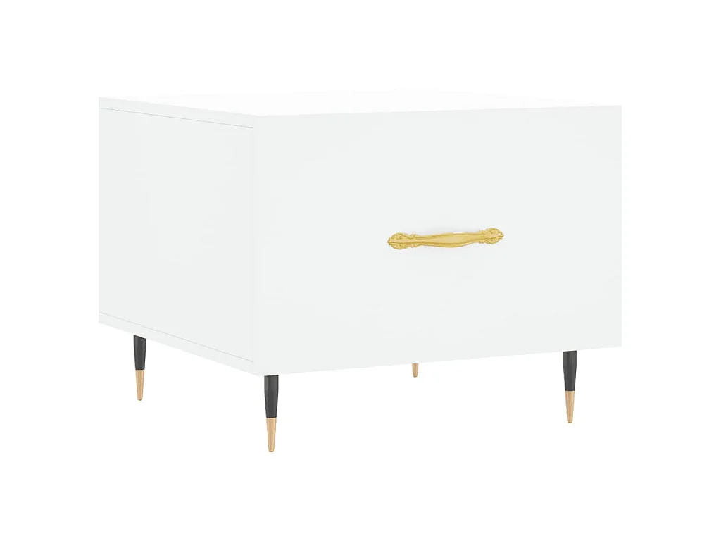 Table basse blanc 50x50x40 cm bois d'ingénierie
