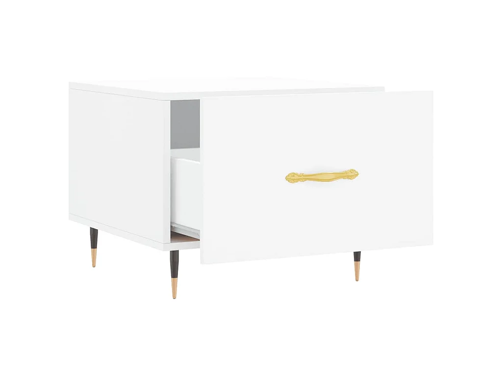 Table basse blanc 50x50x40 cm bois d'ingénierie