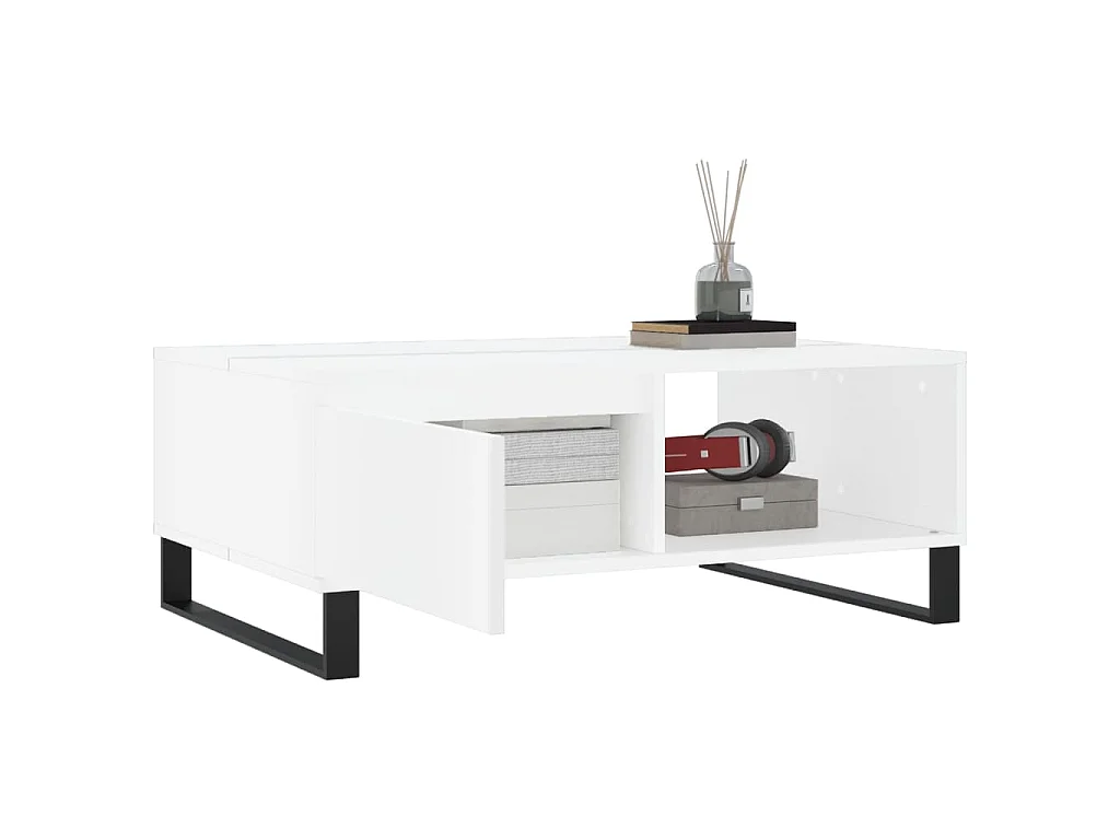Couchtisch Weiß 90x60x35 cm Holzwerkstoff