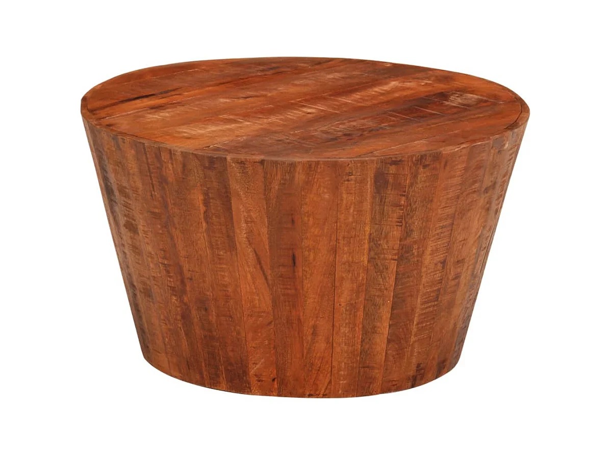 Table basse Ø 52x30 cm bois de manguier brut massif