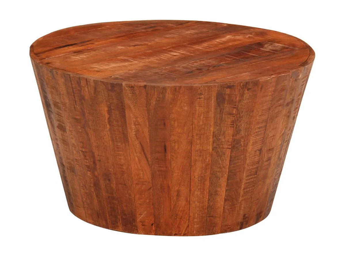 Table basse Ø 52x30 cm bois de manguier brut massif