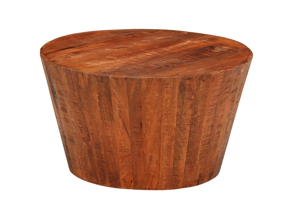Table basse Ø 52x30 cm bois de manguier brut massif