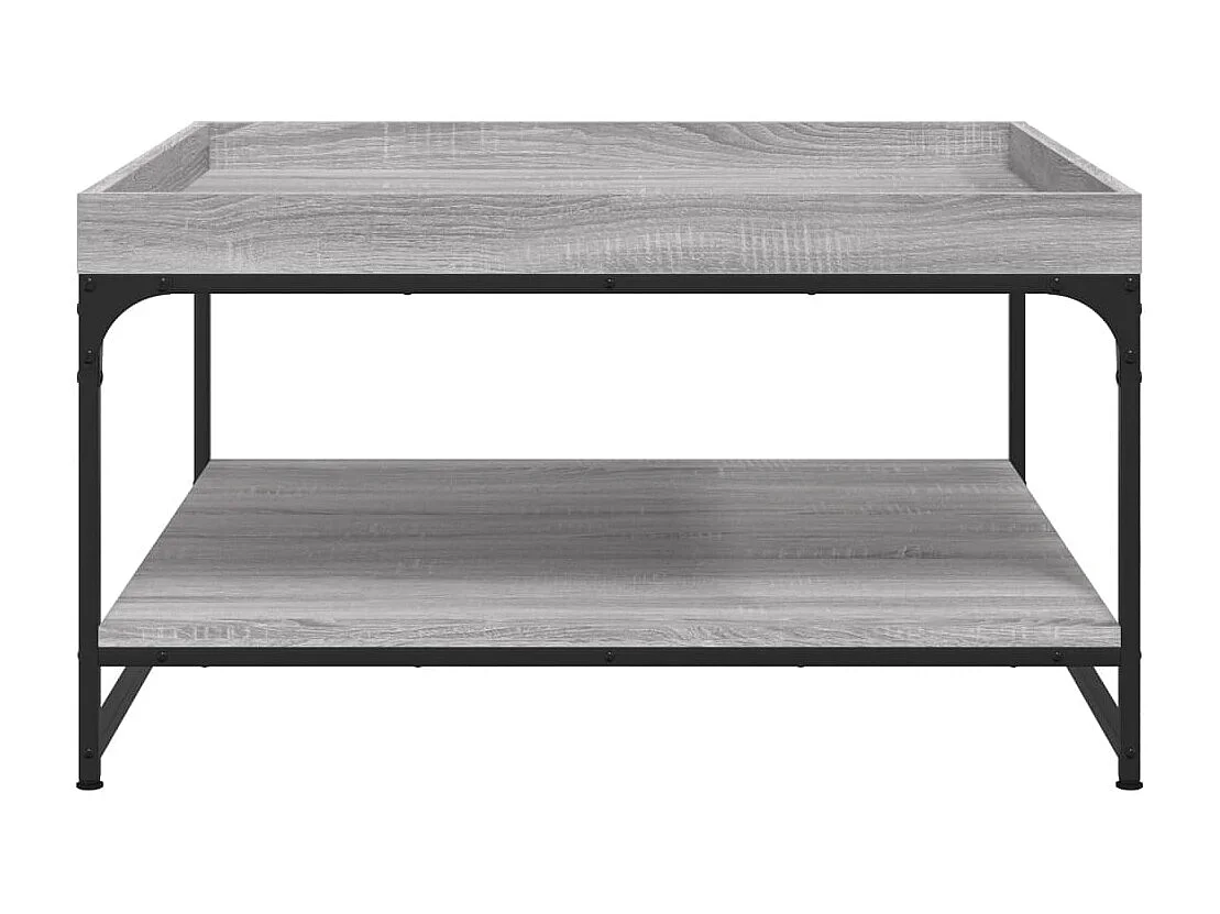 Couchtisch Grau Sonoma 80x80x45 cm Holzwerkstoff und Eisen