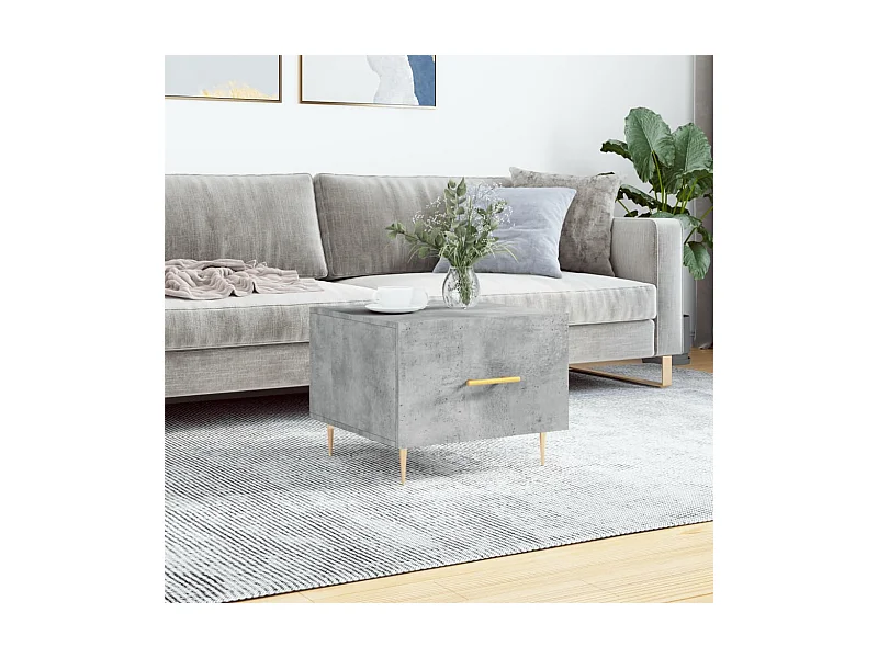 Salontafel 50x50x40 cm bewerkt hout betongrijs