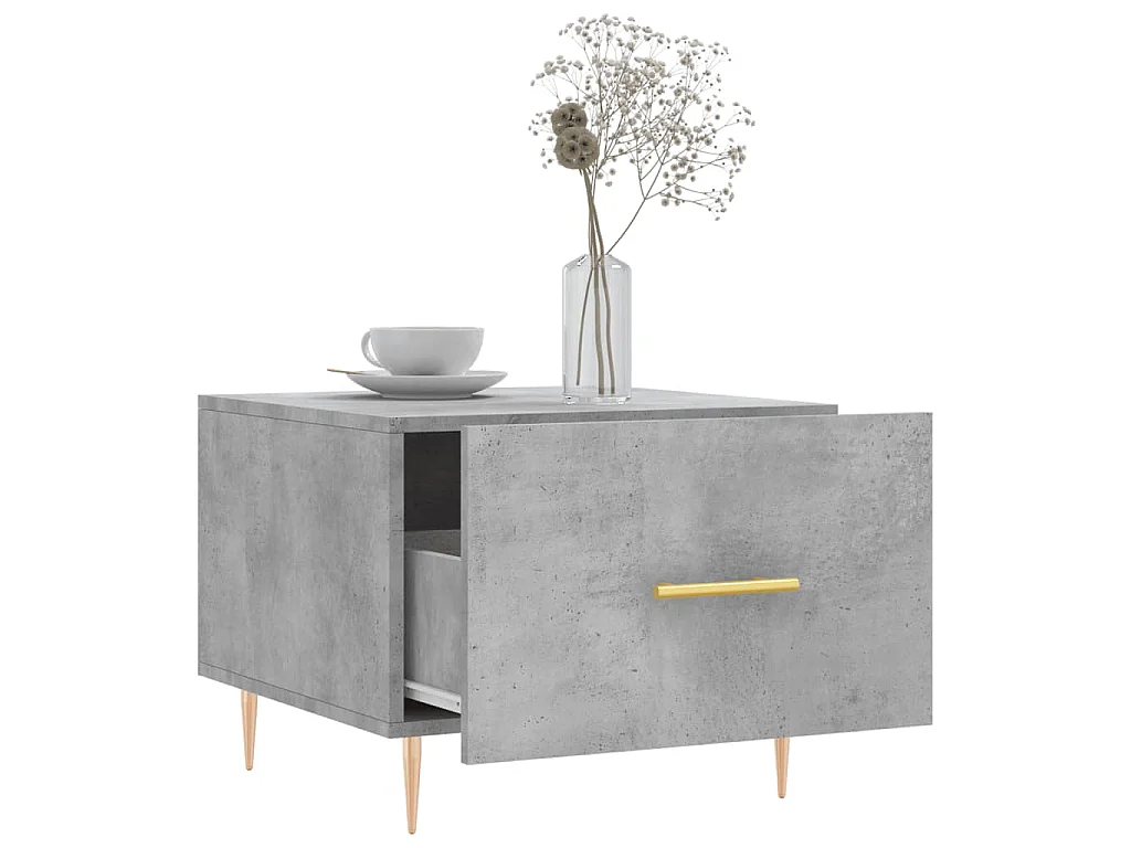 Table basse gris béton 50x50x40 cm bois d'ingénierie